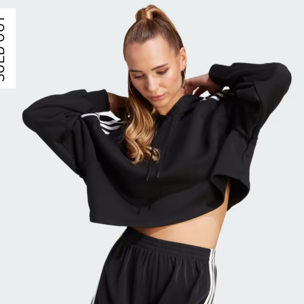 Gently Used Adidas Adicolor Cropped Oversized Hoodie, Size Small